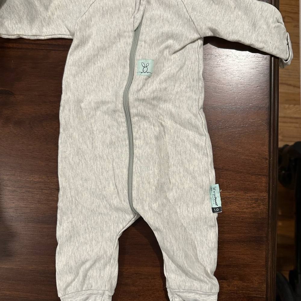 Gray Zip-Up Onesie